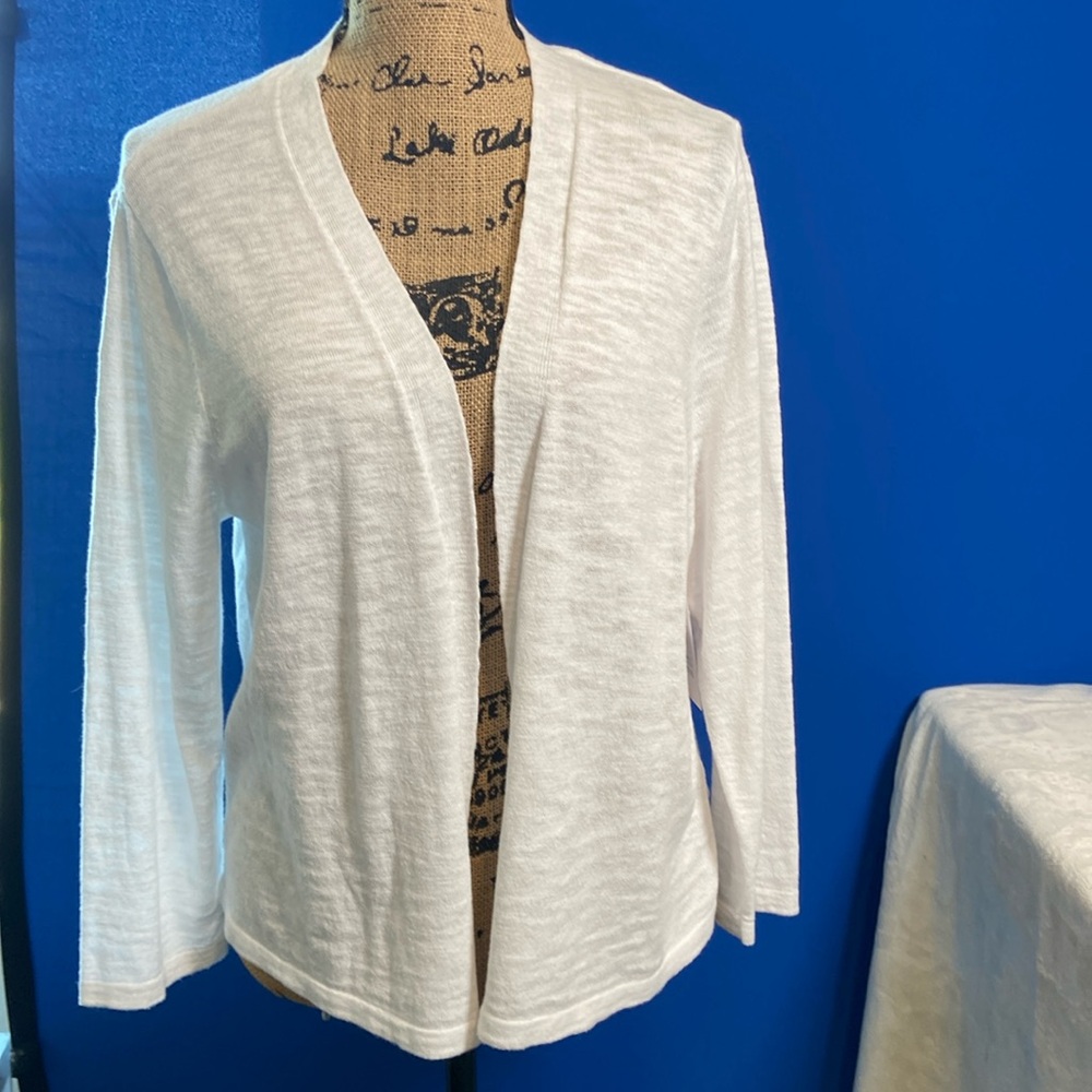 NWT! Croft & Barrow Bright White Lightweight Open Cardigan Sweater Size Large 😍